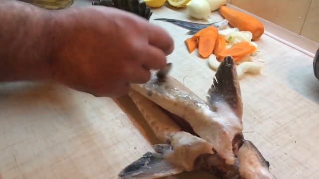 Осётр в рукаве печённый