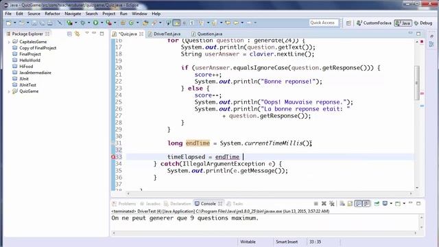 JAVA (Intermédiaire) - 46 - TP Quiz (Partie 4/8) смотреть онлайн