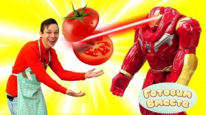 Омлет в хлебе для Железного человека. Весёлые рецепты - готовим вместе! Видео для детей