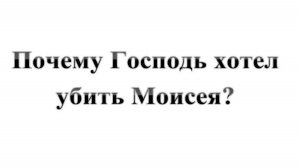 102. Почему Господь хотел убить Моисея? Сказки про БИБЛИЮ.