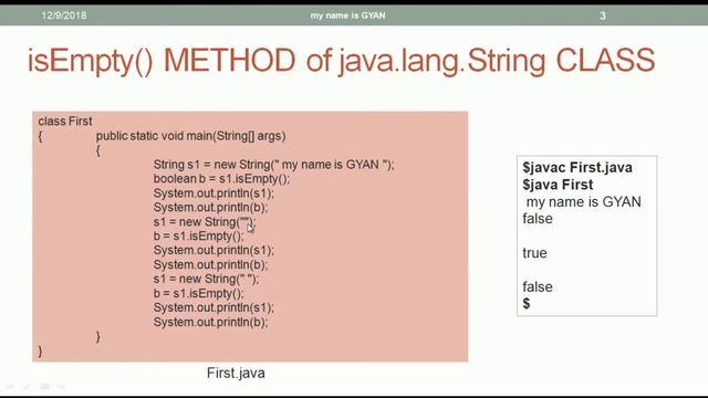 String API in Java | #15 | Is a String Empty? | isEmpty() Method of the String Class in java
