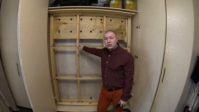 Шкаф_кровать своими руками, подъемный механизм. Модернизация 2020 год.