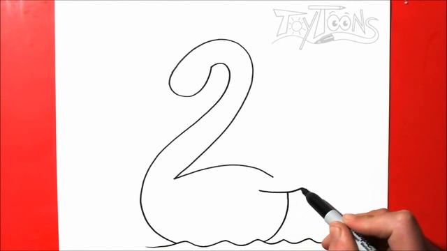 How to Turn Number 2 into a Swan | Step by Step Drawing Guide Tutorial / Fun & Easy! смотреть онлайн