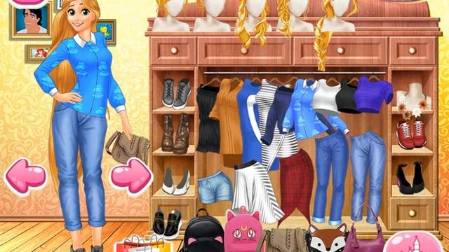 Мультик игра Принцессы Диснея: Модный шоппинг (Princesses Street Fashion Shopping)