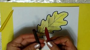 ДУБОВЫЙ ЛИСТ. Как нарисовать лист дуба карандашами для детей. Рисуем вместе. Oak leaf