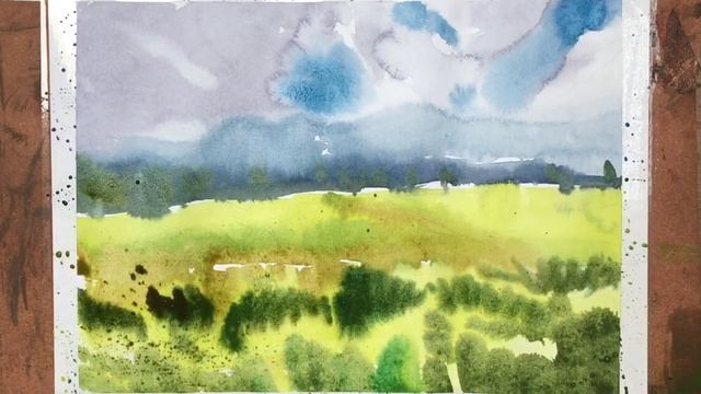 How To Paint Watercolor Landscape - Step by Step Watercolour Painting - Tutorial - Time Lapse Vide смотреть онлайн