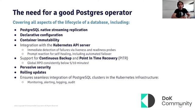 Why run Postgres in Kubernetes? - Gabriele Bartolini (DoK Day EU 2022) смотреть онлайн