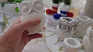 новые формы новые кашпо из гипса Совушка и Сапожок