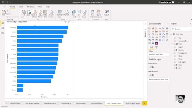 How to Use | Create | Apply Drill Through Filters in Power Bi - Lesson 11 (Learn Power Bi)