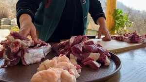 Butchering A Very Fat Lamb! Picnic in Nature with a Barbecue of Fresh Meat