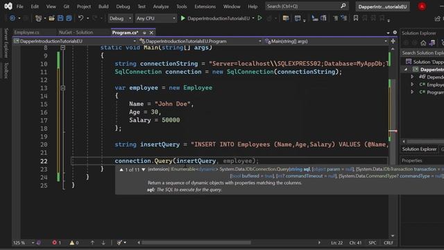 C# Dapper Introduction