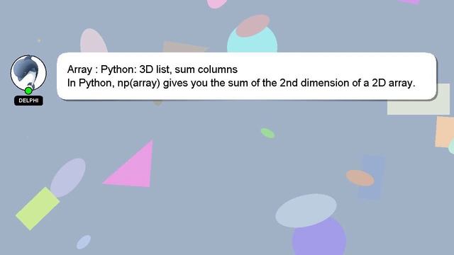 Array : Python: 3D list, sum columns