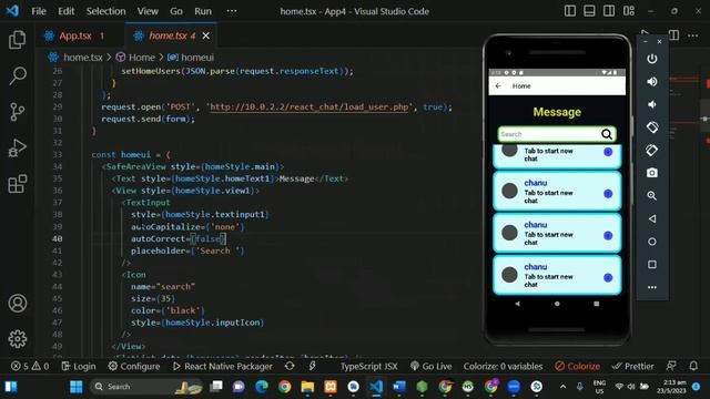 Tour Video | React Native chat application java institute  @Java Institute for Advanced Technology