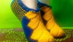 Вязание спицами ДОМАШНИЕ ТАПОЧКИ #55