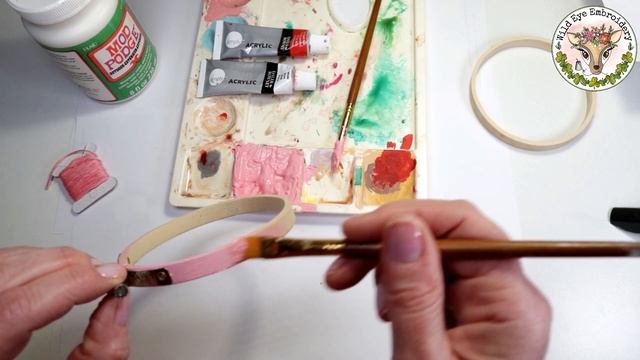 Painting Embroidery Hoop Tutorial #beginnersembroidery,#embroidery,#embroideryhoop