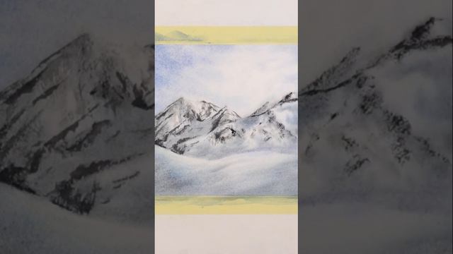 Realistic mountain painting #landscapepainting #watercolorpainting #schminckewatercolor