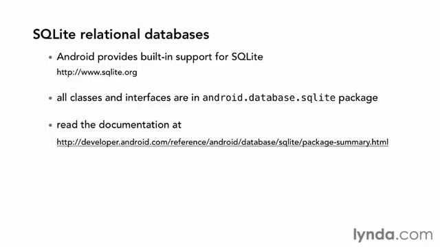 04 01 sqlite Android SDK Local Data Storage