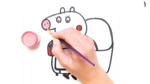 Раскраска для детей МАМА СВИНКА из мультика СВИНКА ПЕППА, Раскраски Малышам.