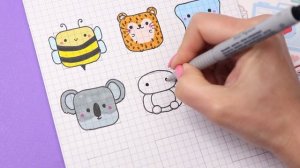 10 Квадратных животных ПО КЛЕТОЧКАМ! Часть 5. Простые рисунки