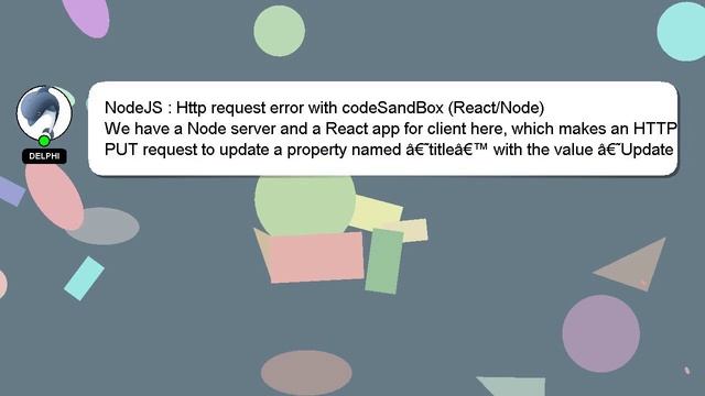 NodeJS : Http request error with codeSandBox (React/Node) смотреть онлайн