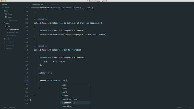 Unit testing with PHPUnit: Testing a collection class (7/10)