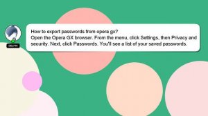 How to export passwords from opera gx?