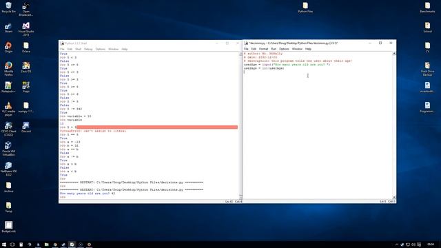 Decisions and Relational Operators in Python 3 смотреть онлайн