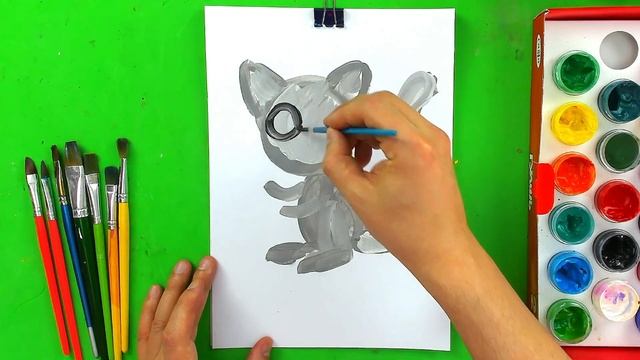 Рисуем Лемура красками смотреть онлайн