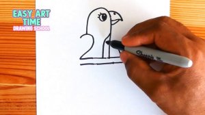 How to Draw Parakeet Bird from Number 21 Easy