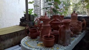 Обжиг и чернение керамики в газовой печи.