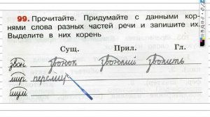 Упражнение 99 - ГДЗ по Русскому языку Рабочая тетрадь 3 класс (Канакина, Горецкий) Часть 1