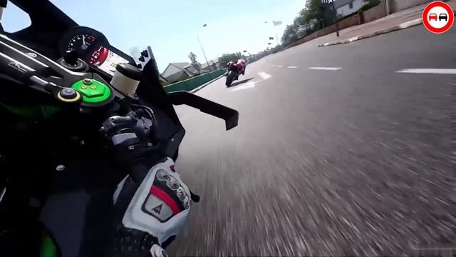 Захватывающие гонки и аварии на самых мощных серийных мотоциклах Kawasaki Ninja H2R.