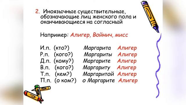 Слова оканчивающиеся на я существительные