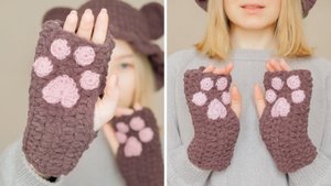 "Кошачьи лапки" МИТЕНКИ крючком I Тренд TikToK