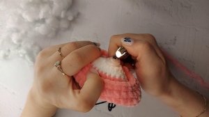 Посадка глаз и носика. Крепление. Наполнение детали наполнителем. Амигуруми. Игрушка крючком.
