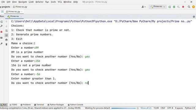 Python program \\ check Prime numbers \\ 2022