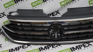 VW Polo 6 Liftback с 2020- года. Решётка радиатора 3 хром полосы