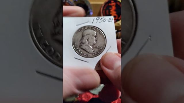 1950 D Benjamin Franklin half dollar with nice looking toning. смотреть онлайн