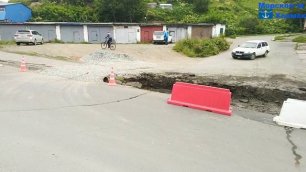 Начались работы по замене ливневой канализации на улице Крузенштерна города Холмск