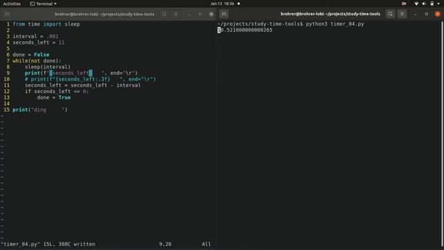 Intro to Python chapter 2.4, Building a timer смотреть онлайн