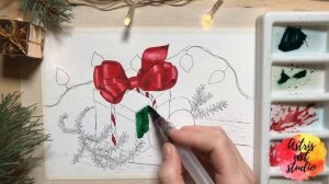 Бесплатный урок Рисуем новогодний подарок акварелью