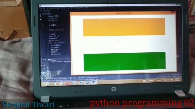 Draw an indian flag on python | python programming 02 | pythan programming with swapnil tiwari |