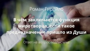 В чём заключается функция миротворца, если такое предназначение пришло из Души
