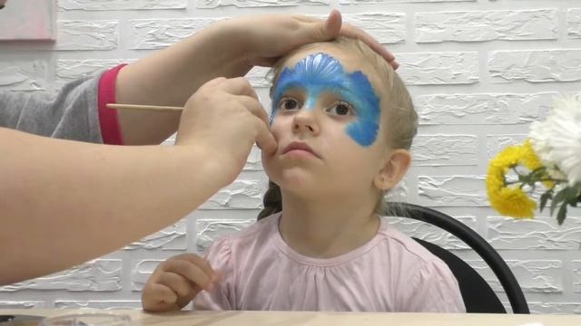 Аквагрим FROZEN маска Эльзы,  холодное сердце.Face painting.Makeup for kids Elza.