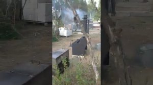 Видео от заказчика. Прокаливание печи перед установкой.