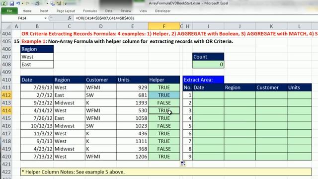 Ctrl + Shift + Enter: Excel Array Formulas 16: Formulas To Extract Records With Criteria 23 example смотреть онлайн