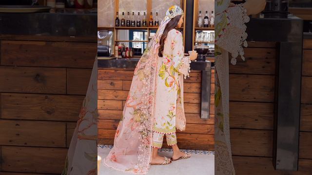 Nureh Glam Girl Printed Unstitched Chikankari Lawn Suit смотреть онлайн