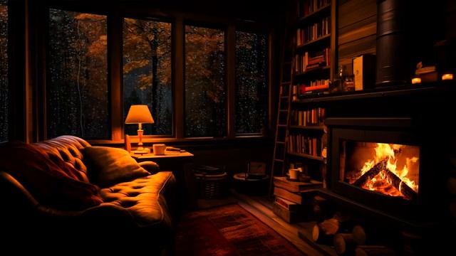 천둥소리와 가을비 소리, 벽난로 타직거리는 소리 - 수면, 휴식 또는 공부