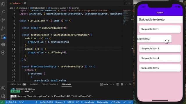 Flatlist Swipe to Delete using React Native Reanimated. React Native Tamil PART 5
