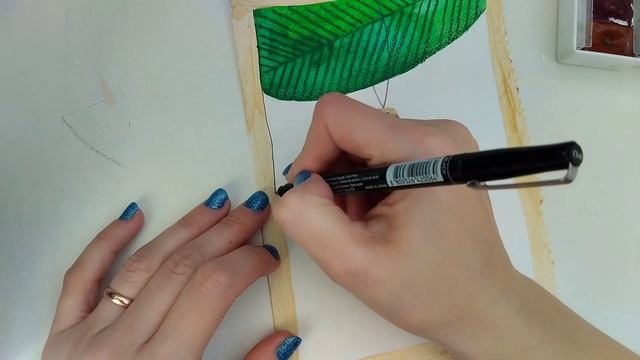 Рисуем новогоднюю открытку акварелью и цветными карандашами всего за полчаса!